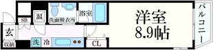 六甲道駅 徒歩5分 6階の物件間取画像